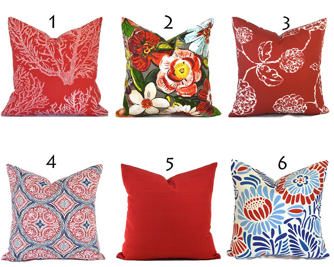 Red Outdoor Pillow Covers