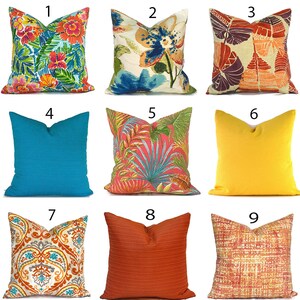 Outdoor Pillow Covers with Zippers, Easy-Use, Affordable Style, Swift Delivery!  Orange/Turquoise, You Choose