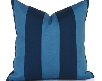Outdoor Pillow Covers with Zippers, Affordable Home Decor, Easy to Use, Quick Delivery, Blue Stripe Preview Capri