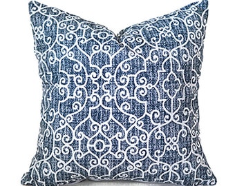 Outdoor Pillow Covers with Zippers, Easy to Use, Affordable Style, Swift Delivery!  Navy Blue Ramey Oxford