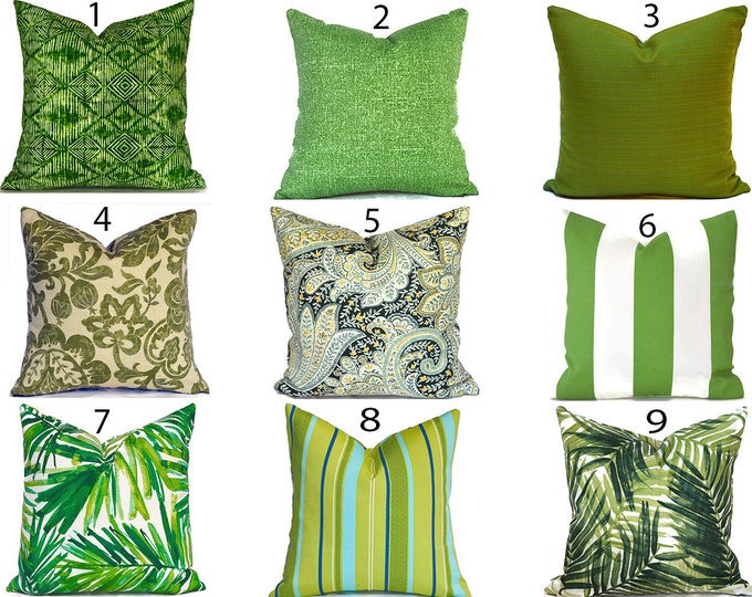 Green Outdoor Pillow Cover for Front Porch Patio & Deck Etsy
