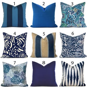 Decorative Outdoor Pillow Cover with Zippers, Easy to Use & Washable, Pick Your Favorite Blue
