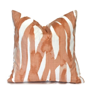 Indoor Pillow Covers with Zipper, Washable, Quick Shipping, Orange Lina Clay