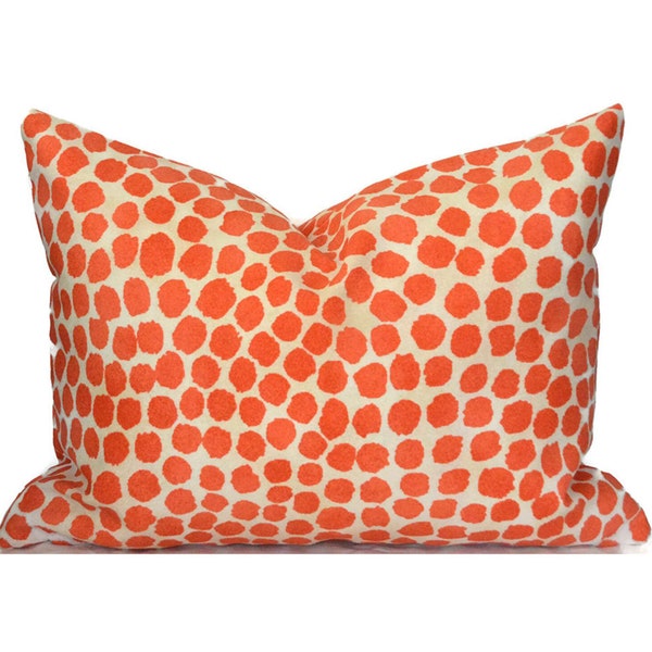 CLEARANCE 16"x12" Outdoor Lumbar Pillow Covers Decorative Puff Dotty Coral