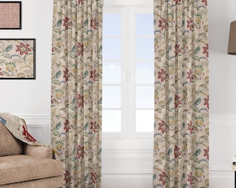 Gordijnen 2 panelen, elk 50" breed / elke lengte / op maat gemaakte roede met raamdecoratie in Tradewinds Tropical