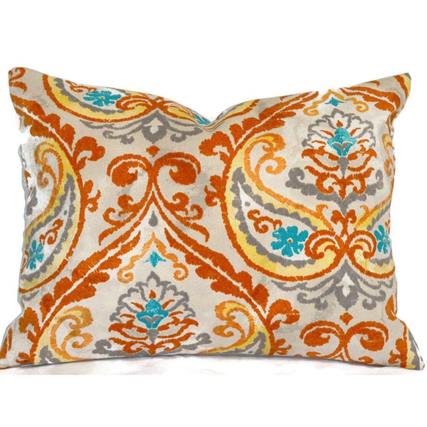 CLEARANCE 16"x12" Outdoor Lumbar Pillow Cover Decorative Burnt Orange Summer Terracotta