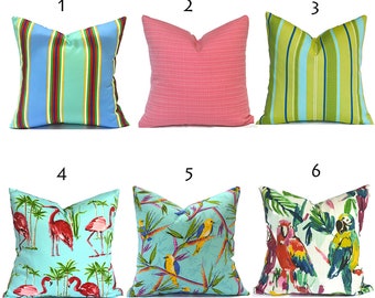 Decorative Outdoor Pillow Covers with Zippers, Budget-Friendly and Quick Delivery, Blue Birds, You Choose