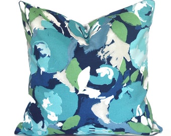 Outdoor Pillow Covers with Zippers, Affordable Home Decor, Easy-to-Use, Quick Delivery, Blue Floral Novino Capri