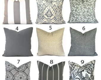 Decorative Outdoor Pillow Covers with Zippers, Budget-Friendly and Quick Delivery, Grey You Choose