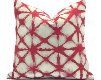 Indoor Pillow Covers with Zippers, Affordable Home Decor, Easy to Use, Quick Delivery, Pink Shibori Net Raspberry