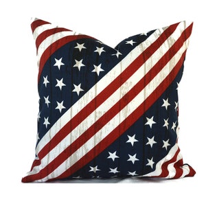 Outdoor Pillow Covers with Zippers, Easy to Change, Affordable Style, Quick Shipping, Red White and Blue Major Americana