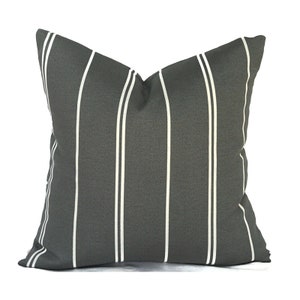 Zippered Outdoor Pillow Covers Quickly Delivered, Budget-Friendly, Stripe Pursuit Stone Gray