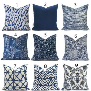 Indoor Pillow Covers Decorative Home Decor Navy Blue Designer You Choose