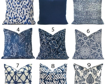 Indoor Pillow Covers Decorative Home Decor Navy Blue Designer You Choose