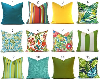 Outdoor Pillow Covers Decorative Home Decor Turquoise Blue Green Yellow Designer Throw Pillow Covers You Choose Outdoor