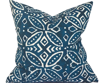 Outdoor Pillow Covers with Zippers, Easy to Use, Affordable Style, Swift Delivery!  Navy Blue Merida Indigo