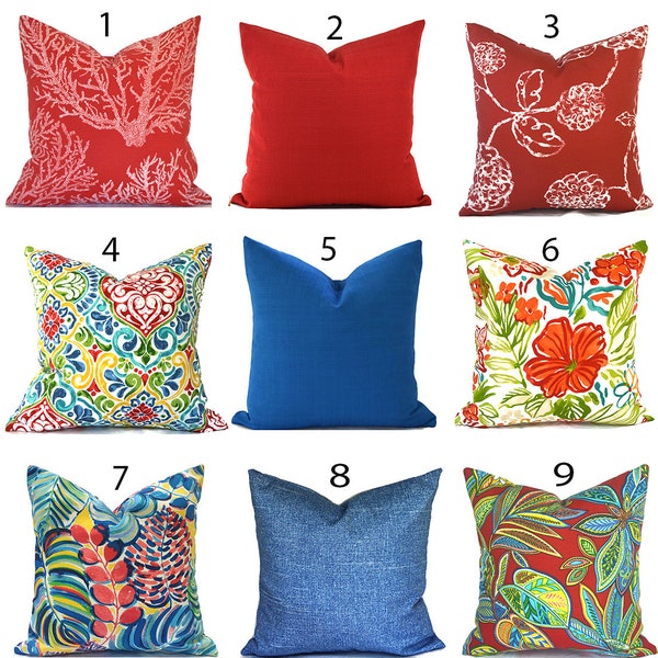 Outdoor Pillow Covers with Zippers, Easy-Use, Affordable Style, Swift Delivery!  Red You Choose