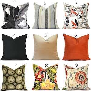 Outdoor Pillow Covers with Zippers, Affordable, Easy-to-Use, Delivered Swiftly!  Black and Orange You Choose