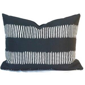 CLEARANCE 16&quot;x12&quot; Outdoor Lumbar Pillow Cover Blue Decorative Dash Navy