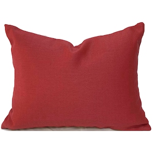 CLEARANCE 20&quot;x12&quot; Outdoor Patio Pillow Covers with Zippers, Easy to Change, Affordable Style, Quick Shipping, Solid Herringbone Red