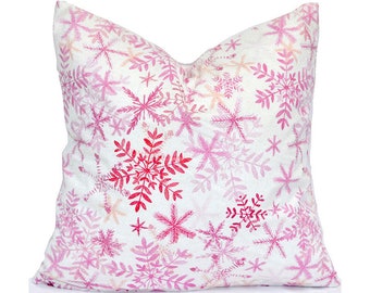 Indoor Holiday Pillow Covers Decorative Home Decor Pink Christmas Winter Designer Throw Pillow Covers Candy Cane Snow