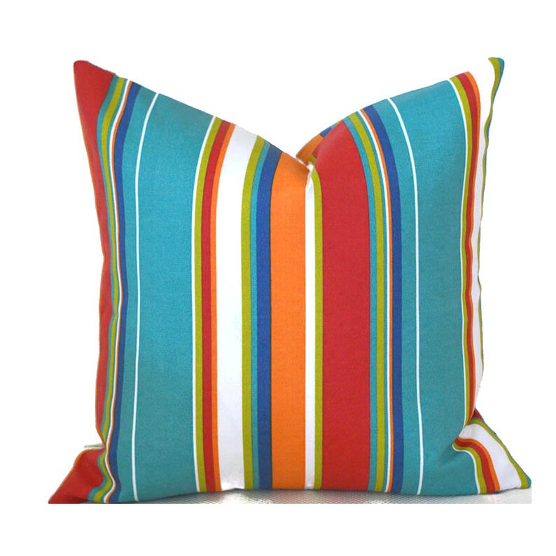 Outdoor Pillow Covers Decorative Home Decor Red Stripe Etsy