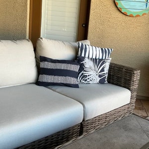 Outdoor Pillow Covers with Zippers, Affordable Home Decor, Easy-to-Use, Quick Delivery, Cabrillo Navy image 2