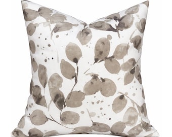 Outdoor Pillow Covers with Zipper, Washable, Quick Ship, Grove Taupe