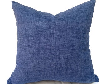 Indoor Pillow Covers, Denim Blue, Easy Zipper Closure, Washable, Quick Delivery, Jackson Indigo