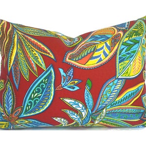 CLEARANCE 20&quot;x12&quot; Outdoor Pillow Covers with Zippers, Easy to Change, Affordable Style, Quick Shipping, Red Floral Crestwood Multi