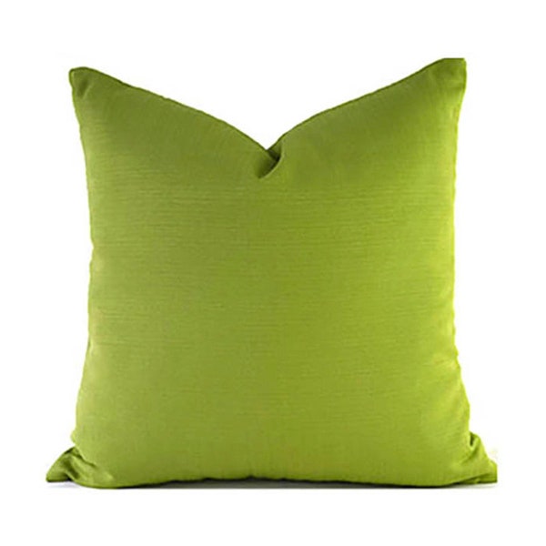 Decorative Outdoor Pillow Covers with Zippers, Budget-Friendly and Quick Delivery, Solid Green Sunsetter Verde