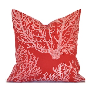 Outdoor Pillow Covers with Zipper, Washable, Quick Shipping, Sea Coral Red