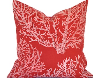Outdoor Pillow Covers with Zipper, Washable, Quick Shipping, Sea Coral Red