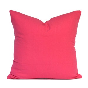 Indoor Hot Pink Pillow Covers, Easy Zipper Closure, Washable, Quick Delivery, Solid Hot Pink