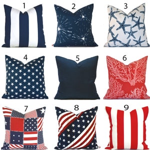 Zippered Outdoor Pillow Covers Quickly Delivered, Budget-Friendly, Red White and Blue You Choose