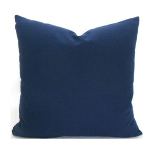 Indoor Pillow Covers, Easy Zipper Closure, Washable, Quick Delivery, Solid Blue (Navy)