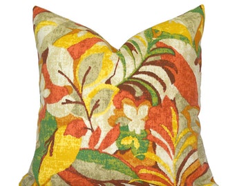 Outdoor Pillow Covers with Zippers, Easy to Change, Affordable Style, Quick Shipping, Orange Werribee Painted Desert