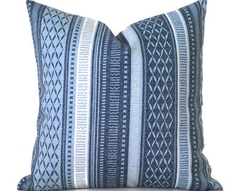 Outdoor Pillow Covers with Zippers, Affordable Home Decor, Easy to Use, Quick Delivery, Blue Stripe Long Weekend Indigo