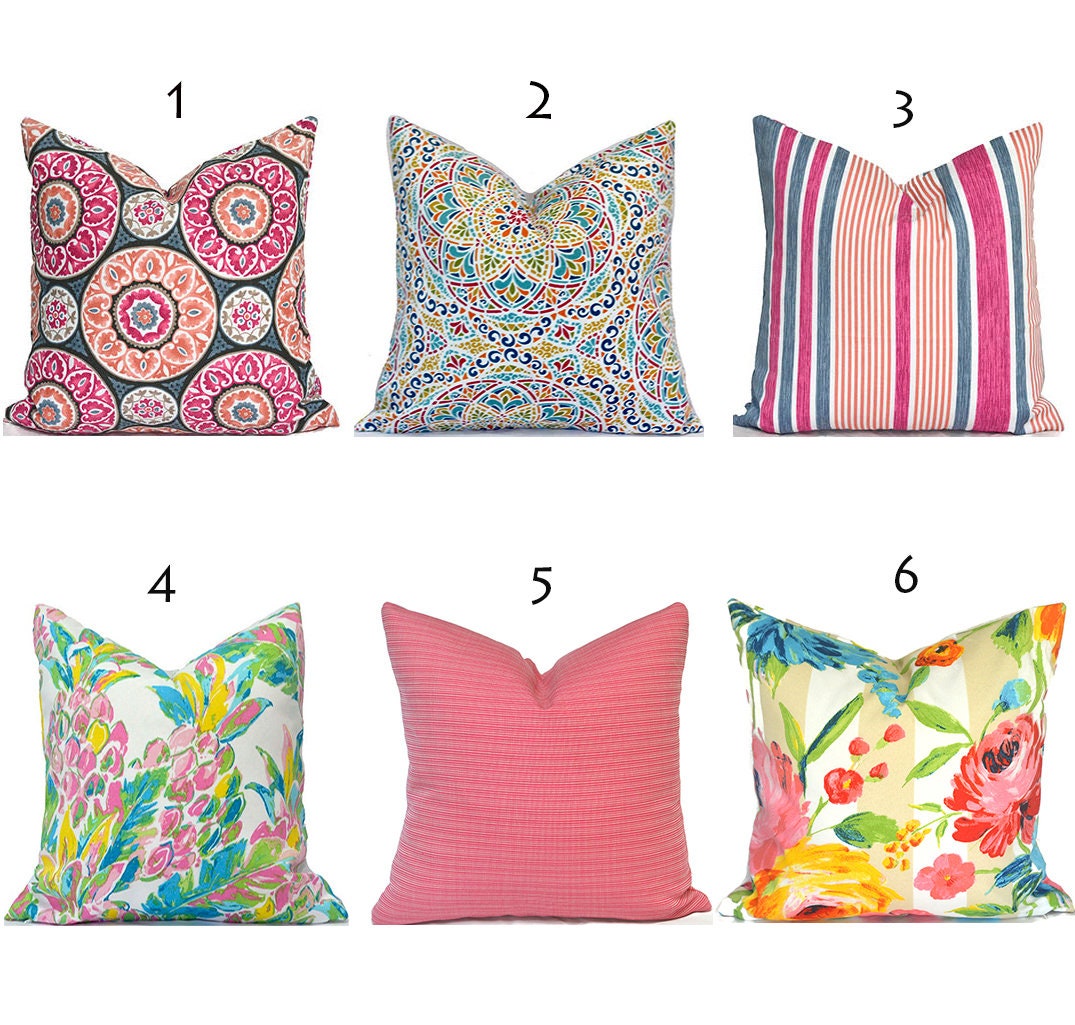 Pink sunbrella pillows hotsell
