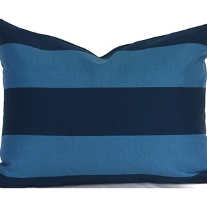 Outdoor Pillow Covers with Zippers, Affordable Home Decor, Easy to Use, Quick Delivery, Blue Stripe Preview Capri image 2