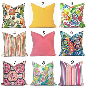 Outdoor Pillow Covers with Zippers, Easy to Change, Affordable Style, Quick Shipping, Pink and Yellow You Choose