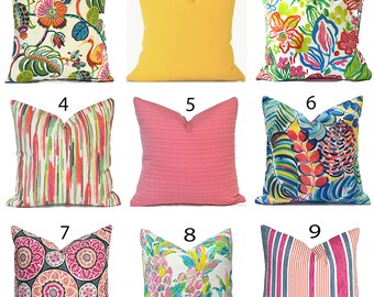 Outdoor Pillow Covers with Zippers, Easy to Change, Affordable Style, Quick Shipping, Pink and Yellow You Choose