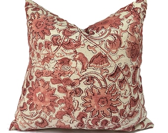 Designer Indoor Pillow Covers Quickly Delivered, Budget-Friendly, Washable, Shades of Red Floral, Manado Grenadine