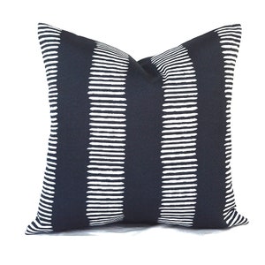 Outdoor Pillow Covers with Zippers, Affordable Home Decor, Easy to Use, Quick Delivery, Blue Dash Navy