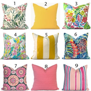 Outdoor Pillow Covers with Zippers, Easy to Change, Affordable Style, Quick Shipping, Pink and Yellow You Choose