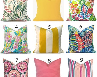 Outdoor Pillow Covers with Zippers, Easy to Change, Affordable Style, Quick Shipping, Pink and Yellow You Choose