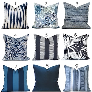 Outdoor Pillow Covers with Zippers, Easy-Use, Affordable Style, Swift Delivery!  Navy Blue You Choose