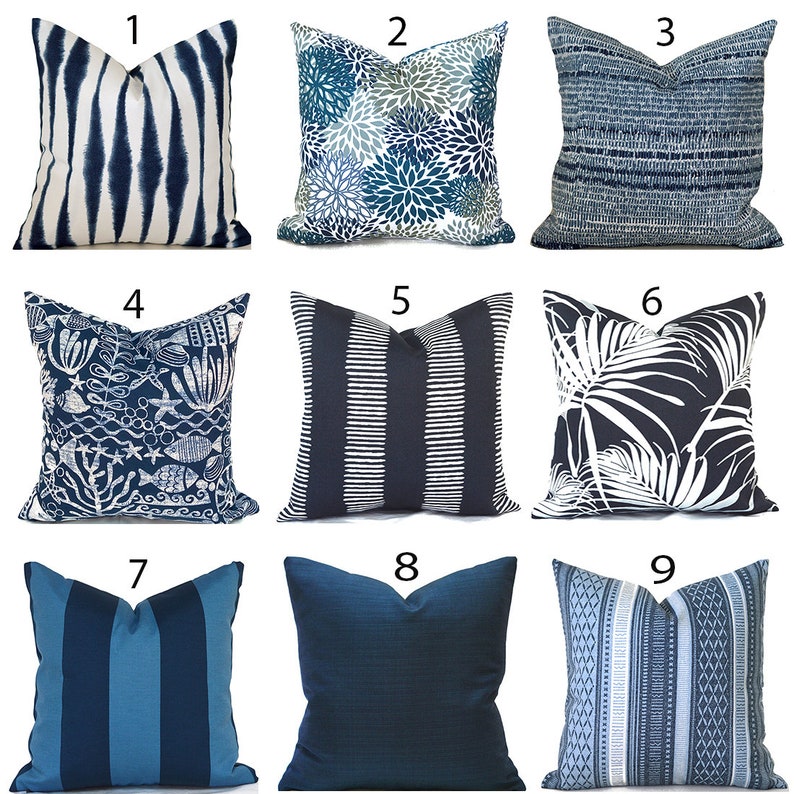 Outdoor Pillow Covers with Zippers, Easy-Use, Affordable Style, Swift Delivery Navy Blue You Choose afbeelding 1