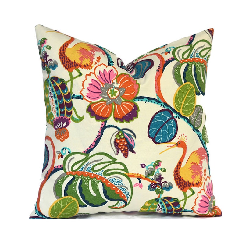 Outdoor Pillow Covers Decorative Home Decor Red Orange Floral Etsy