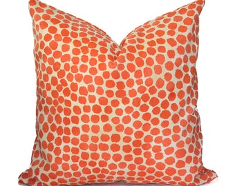Outdoor Pillow Covers Decorative Home Decor Coral Polka Dot Designer Throw Pillow Covers Genevieve OD Puff Dotty Coral